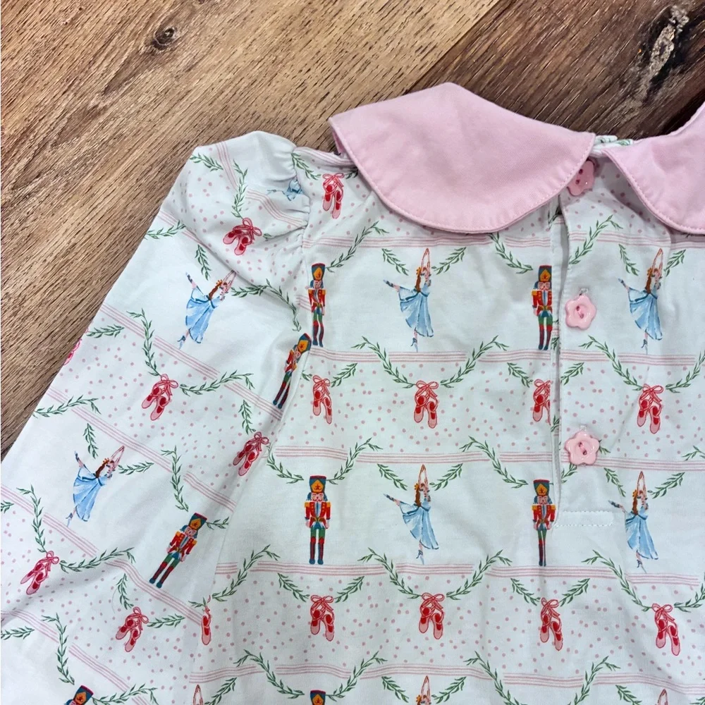 Ishtex Nutcracker Ballet Shirt Top Blouse Christmas Outfit Pink 6X/7 Girl - Picture 9 of 10